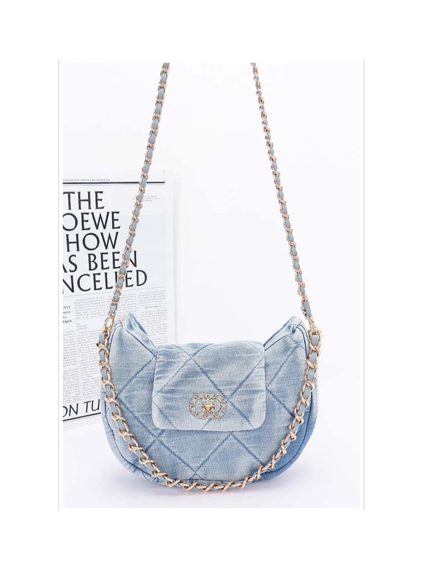 Gloria A ( Light Denim Quilted) bag