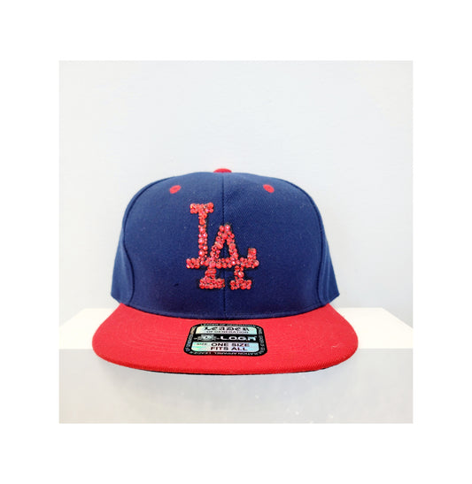 LA Hat  blue and red
