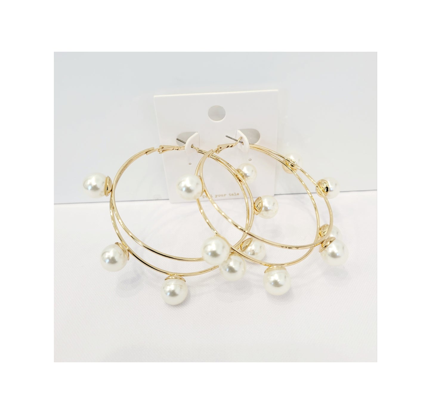 Pearl Gold Hoops