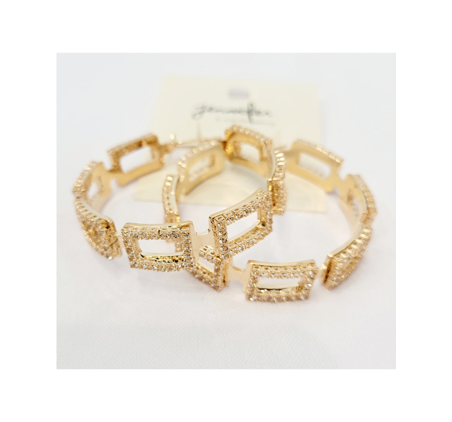 Gold Des H bling hoops