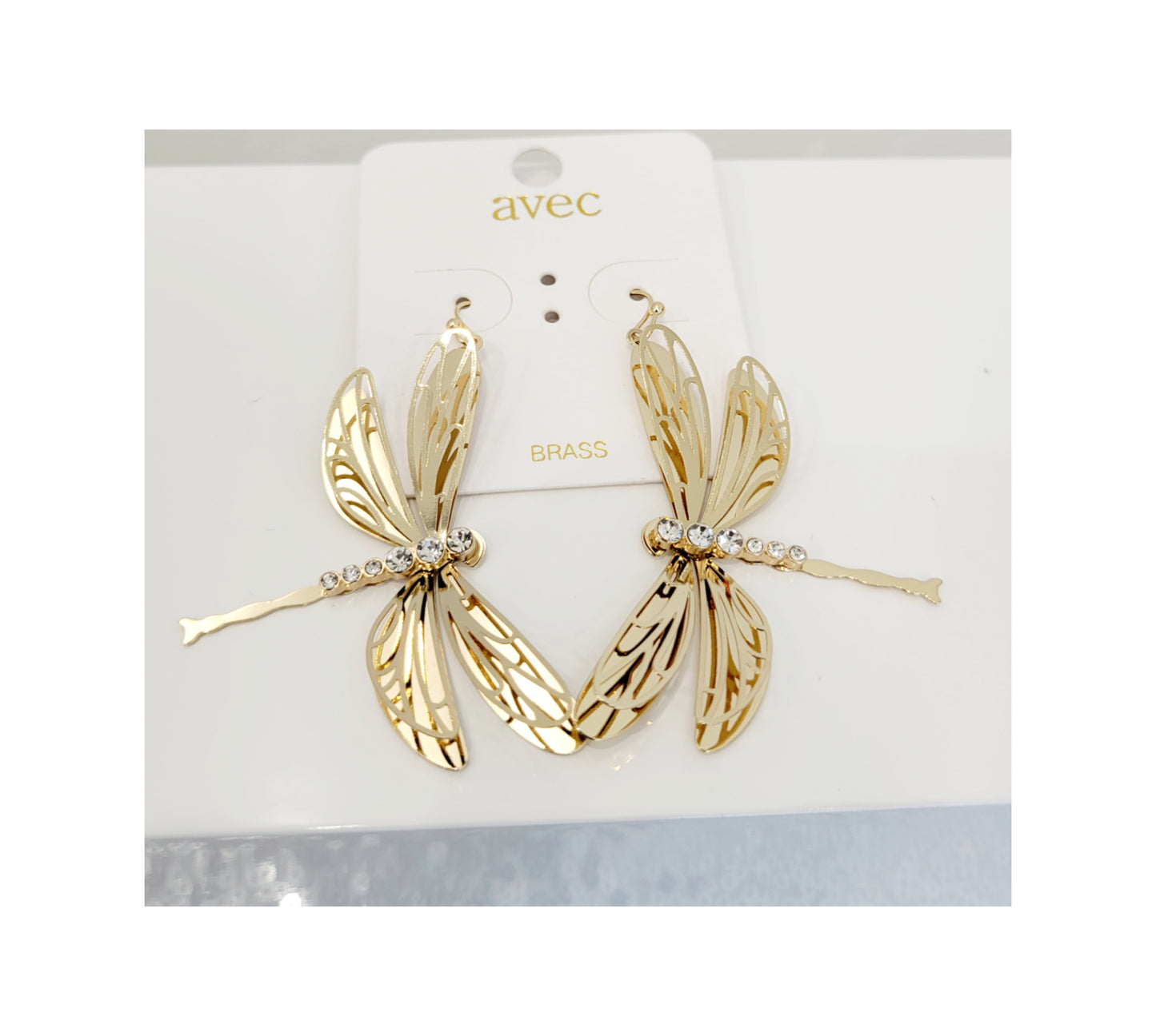 Dragon Fly earrings gold