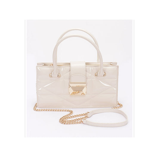 Audra B Bag (ivory and gold)