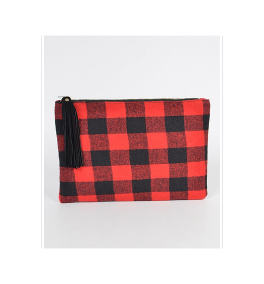 Plaid red clutch