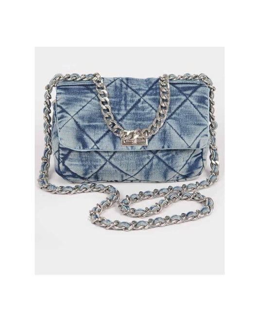 Melrose Denim bag with silver trim