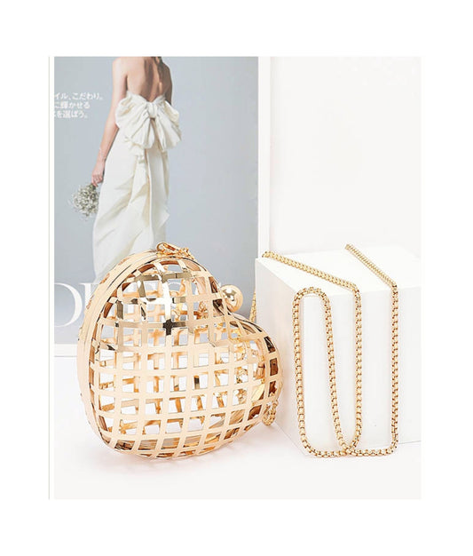 Heart of a woman mini clutch (Gold)