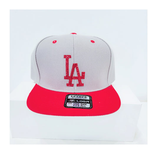LA cap ( Grey with red)