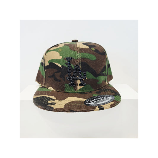 LA fitted cap (army fatigue/ black La)