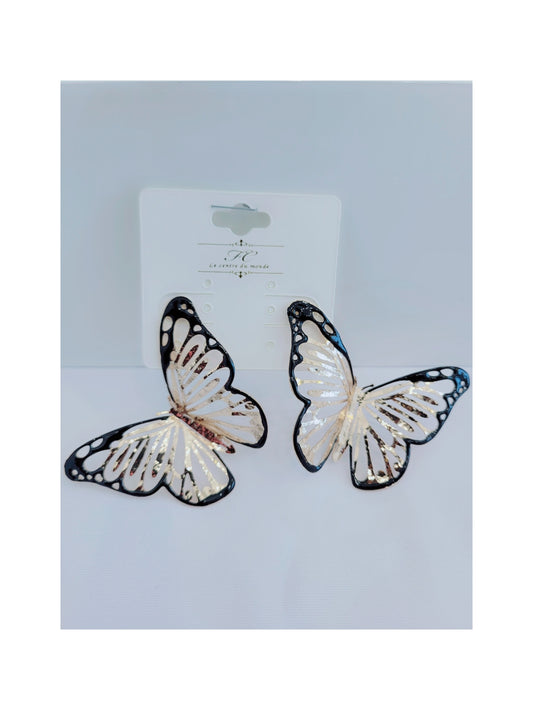 Butterfly Ry earrings (black and gold