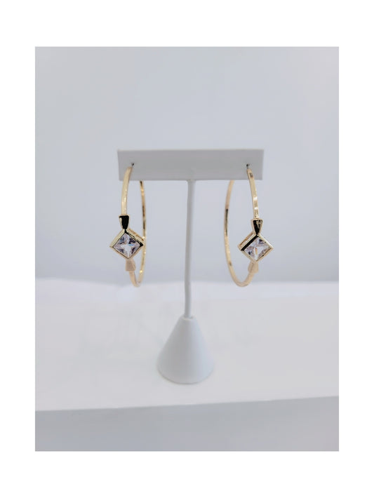 Diamond  Hoops (Gold)