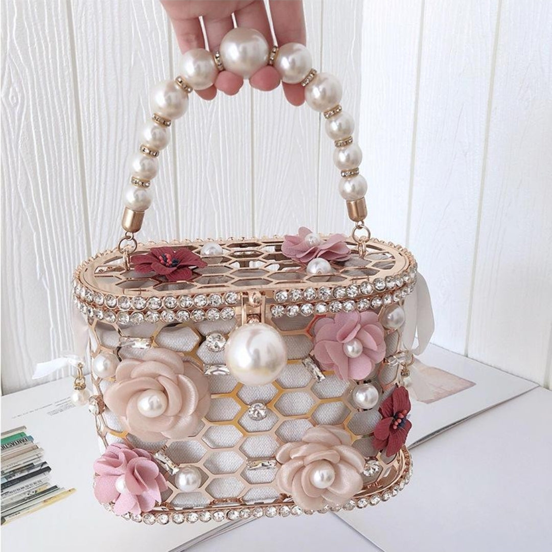 Petals and Pearls bag (beige lining)