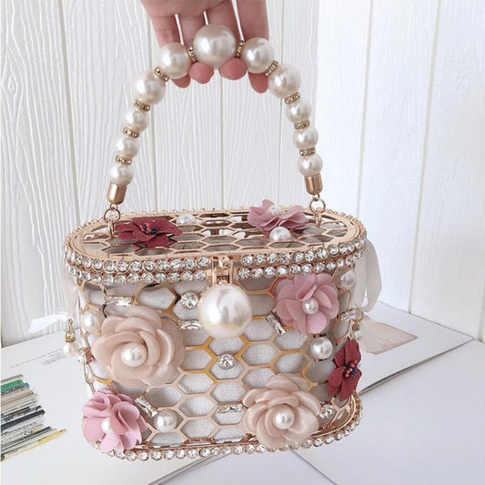 Petals and Pearls bag (beige lining)